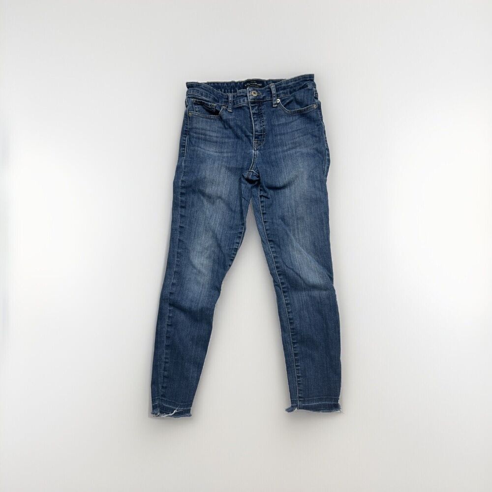 Lucky Brand Jeans Womens Size 6/28 Blue Ava Skinny Mid-Rise Raw Edge Hem Faded